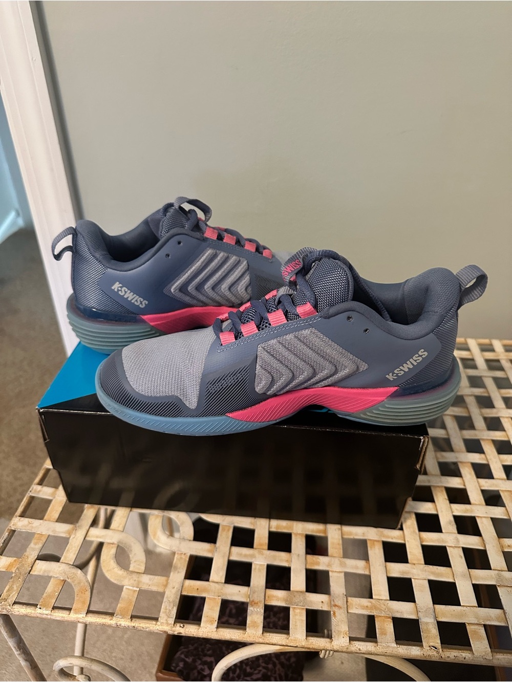 K-Swiss Gray and Pink Women's Sneakers